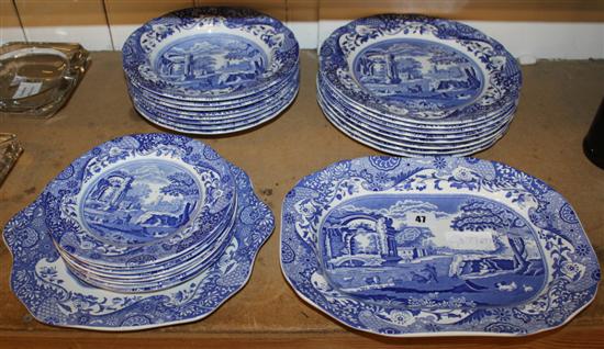 Blue & white Spode Italian part dinner service